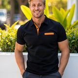 Liam | Waffelstrick-Poloshirt mit auffälliger Kontrastfarbe