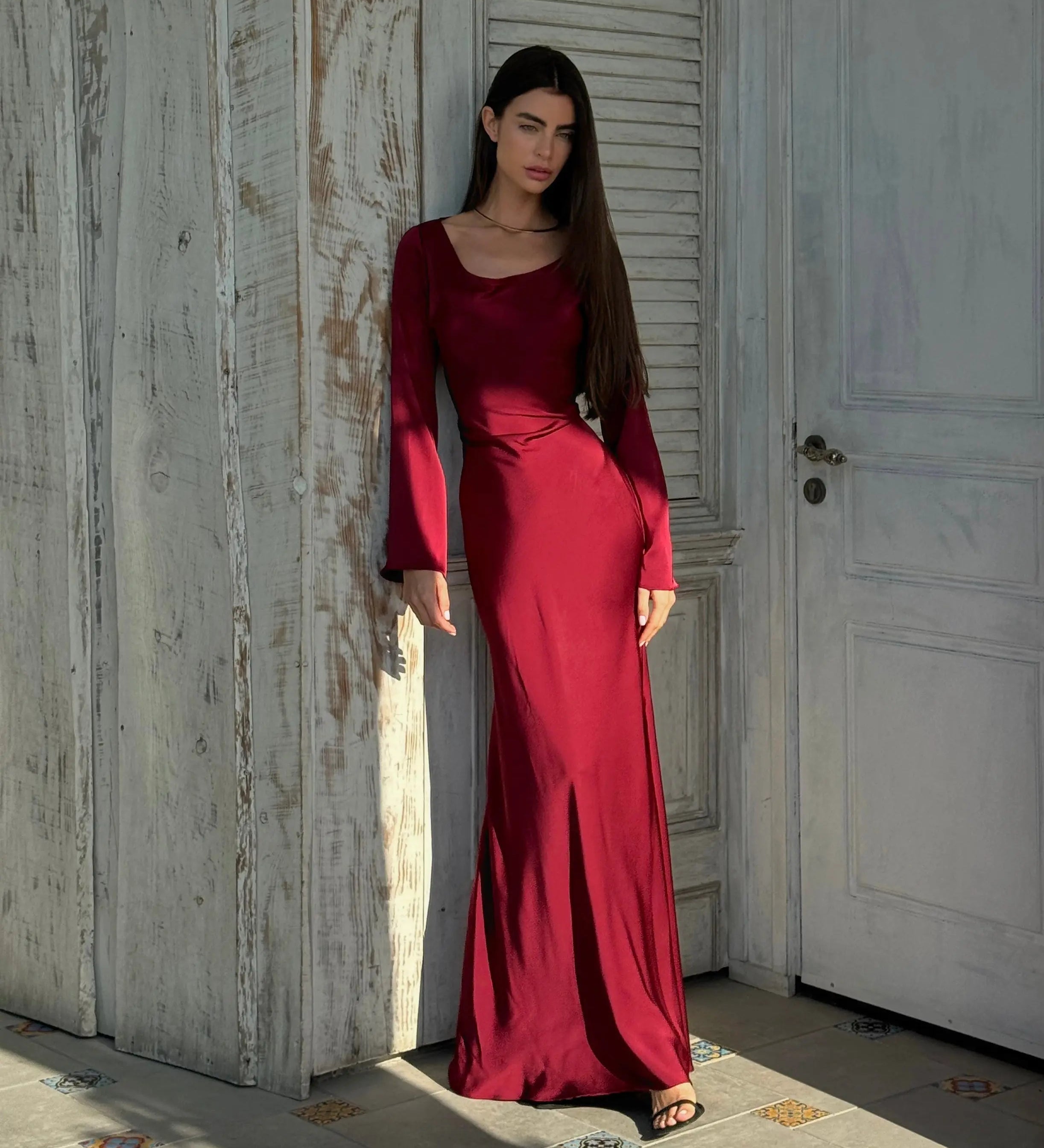 Sophie | Langärmliges Maxikleid – Fließender Schnitt für Eleganz und Komfort Zendoo.de