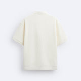 Kurzärmeliges Poloshirt in Cremeweiß – Minimalistisch und Bequem