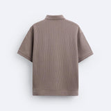 Kurzärmeliges Poloshirt in Cremeweiß – Minimalistisch und Bequem