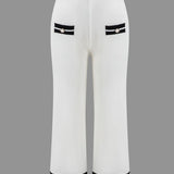 Ariella | Stilvolles Strick-Zweiteiler-Set mit Cropped-Cardigan & Weitbein-Hose