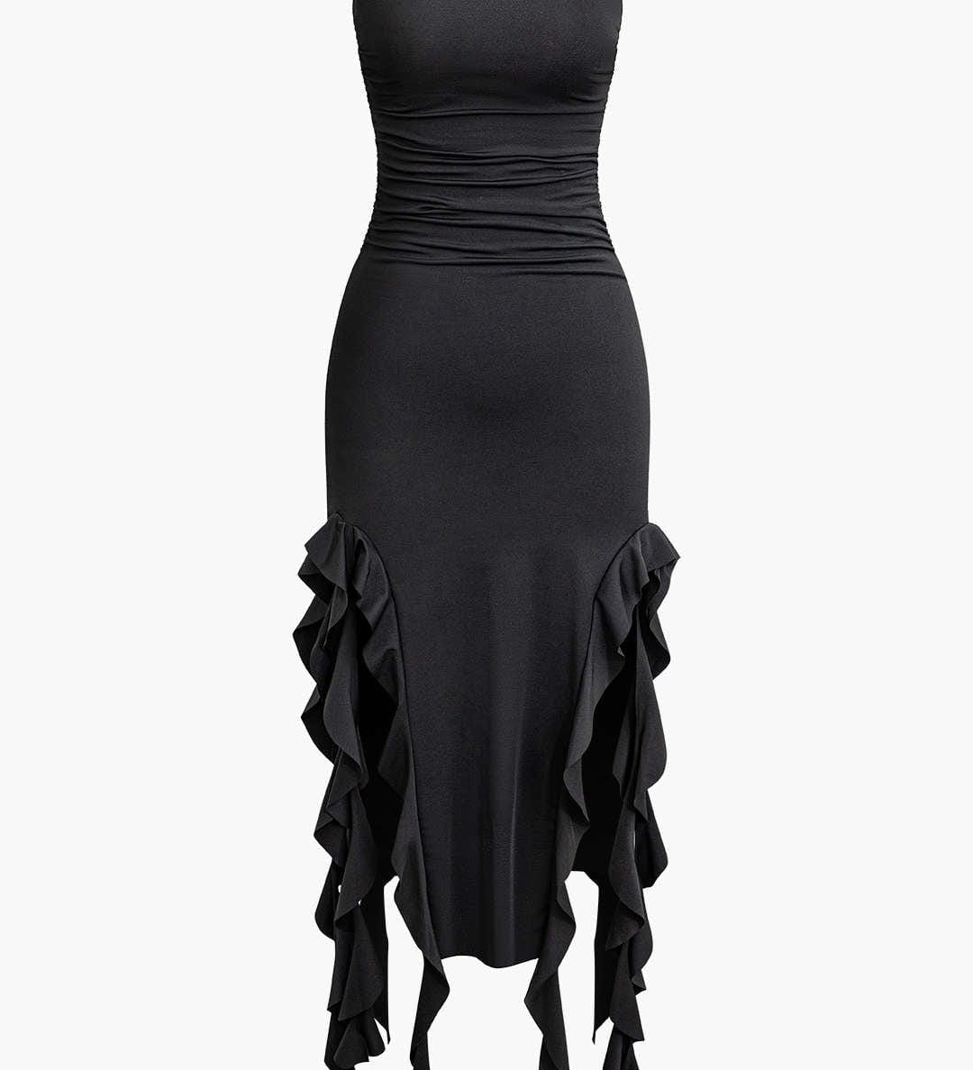 Sofia | Elegantes Bandeau-Maxikleid mit Volant-Details – Zeitlose Raffinesse