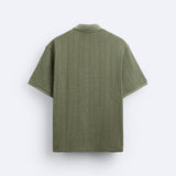 Strukturiertes Strick-Polo mit Reißverschluss