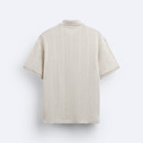 Strukturiertes Strick-Polo mit Reißverschluss