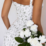 Hannah | Pastellgrün Taillenformendes Midikleid