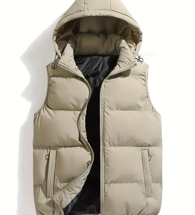 Isaac | Leichter Körperwärmer Herren Winter Steppweste mit Kapuze