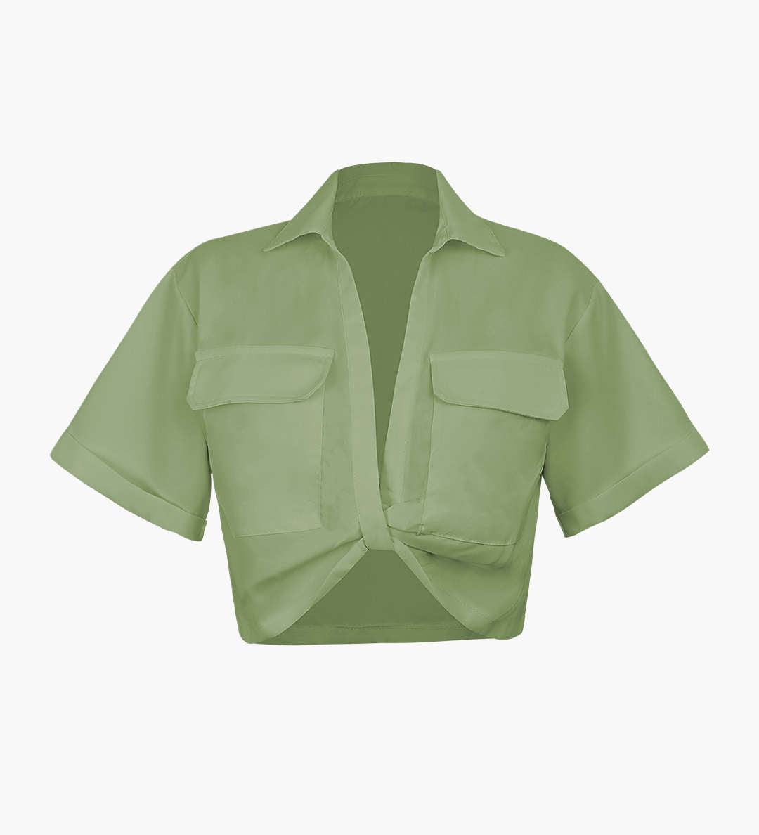 Janice | Stylisches Kurzarm Crop Shirt mit kragen