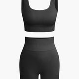 Elaine | Nahtloses Sport-Set mit Crop-Top & Yoga-Shorts
