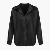 Florentine | Elegante Langarm-Bluse aus seidigem Satin