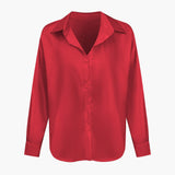 Florentine | Elegante Langarm-Bluse aus seidigem Satin