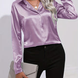 Irene | Elegantes Satin-Hemd mit langen Ärmeln für Damen