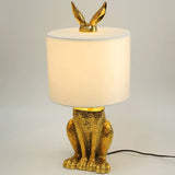 Goldene Kaninchen Tischlampe – Originelle Designer-Leuchte mit Schirm