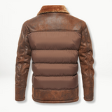 Flemming | Herren Winterjacke mit Kunstleder und Fellkragen