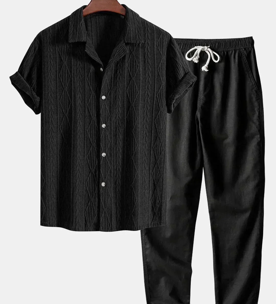 Stylisches Herren Sommer-Set | Zweiteiler aus Frottee-Stoff