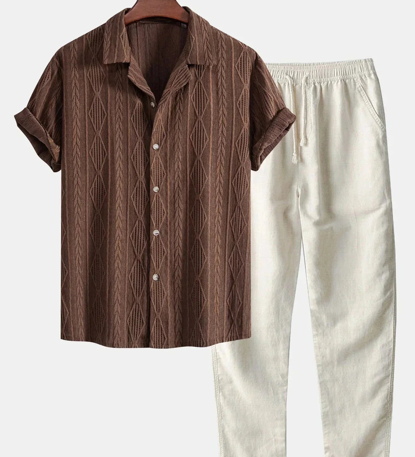 Stylisches Herren Sommer-Set | Zweiteiler aus Frottee-Stoff