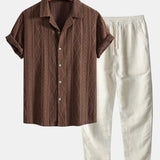 Stylisches Herren Sommer-Set | Zweiteiler aus Frottee-Stoff