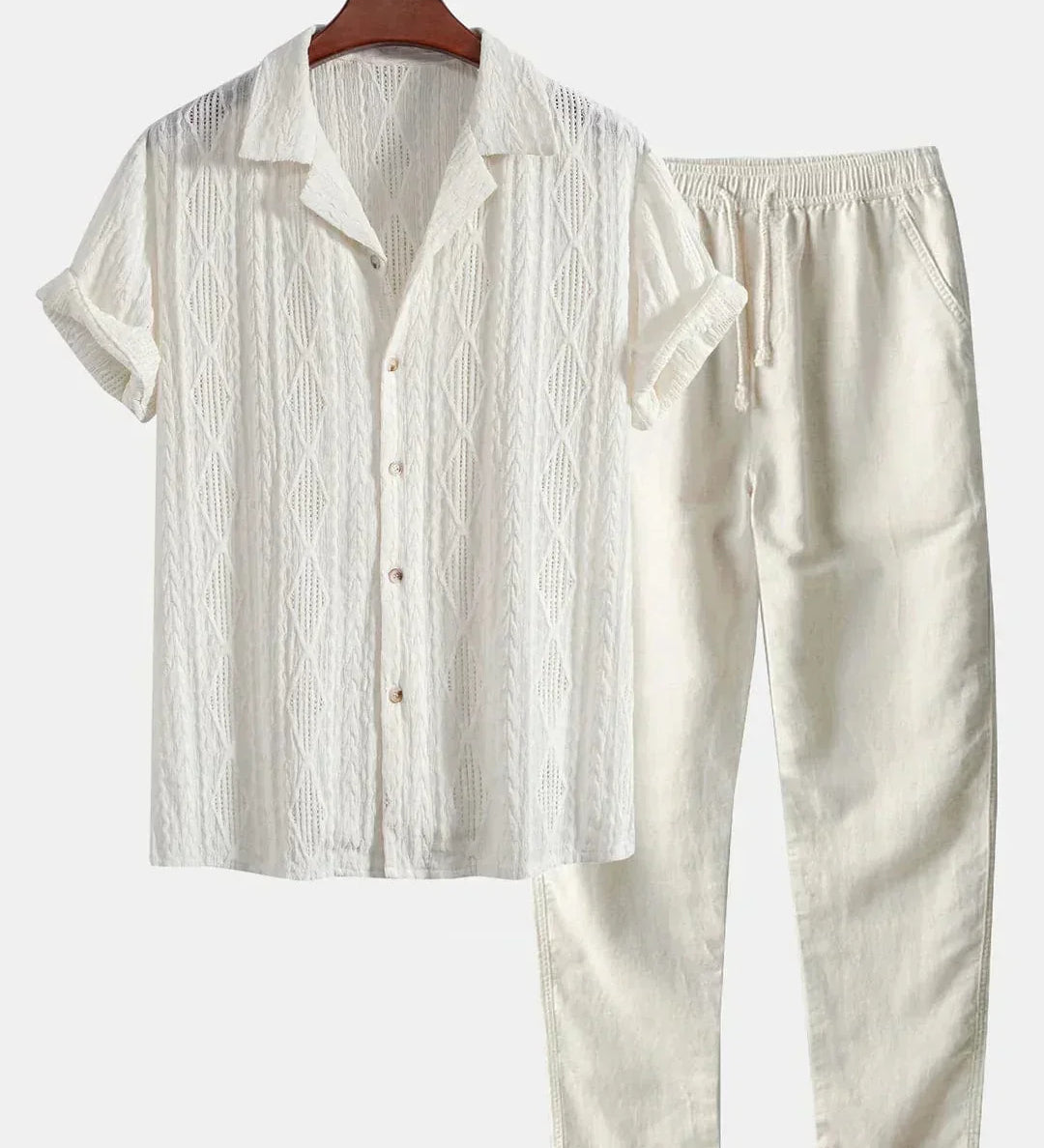 Stylisches Herren Sommer-Set | Zweiteiler aus Frottee-Stoff