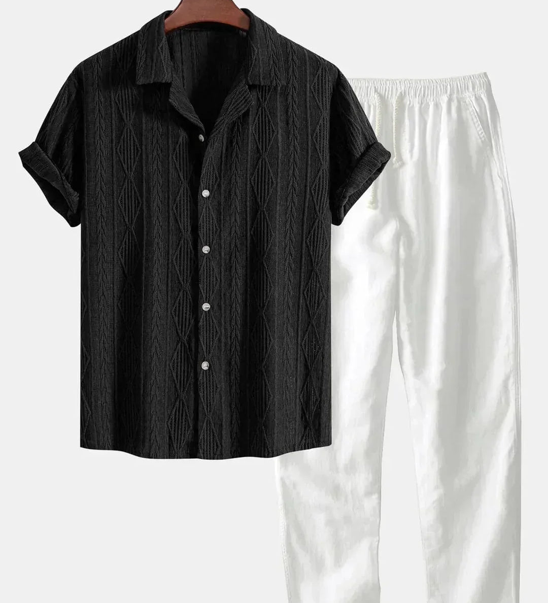 Stylisches Herren Sommer-Set | Zweiteiler aus Frottee-Stoff