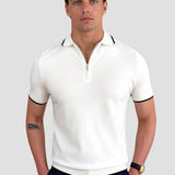 Klassisches Poloshirt mit Reißverschluss und Kontrastdetails