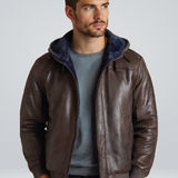 Heinrich | Stilvolle Leder Winterjacke mit Hoodie