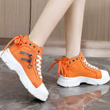 Damen High-Top Sneaker – Jeansblau mit Reißverschluss