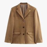 Merle | Klassischer Blazer aus Wildlederimitat in Braun