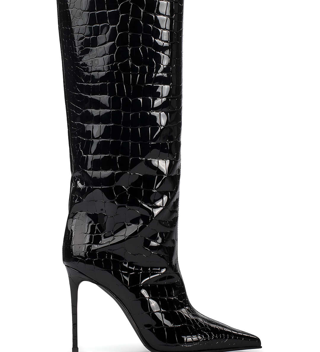 Camille | Croco-Leder-Stiefel mit Stiletto-Absatz - Zendoo.de