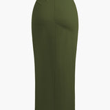 Fridoline | Eleganter Midirock mit Wickeloptik, Drapierung und hohem Schlitz