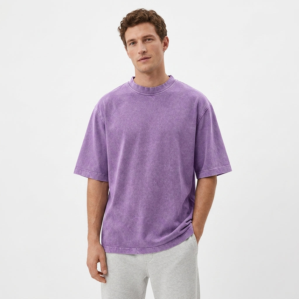 Herren Rundhals T-Shirt aus Strickstoff