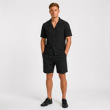 Herren Kurzarmhemd und Shorts Set mit Reverskragen