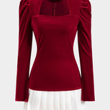 Fritzi | Edles Samt-Top mit Plisseerock