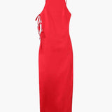 Sophia | Rotes Maxi-Kleid mit Schnürdetails