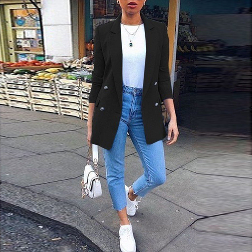 Eleganter Langblazer mit Doppelknopf – Stilvoller Klassiker für Business & Freizeit