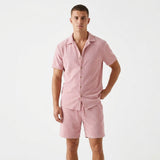 Herren Kurzarmhemd und Shorts Set mit Rippstruktur