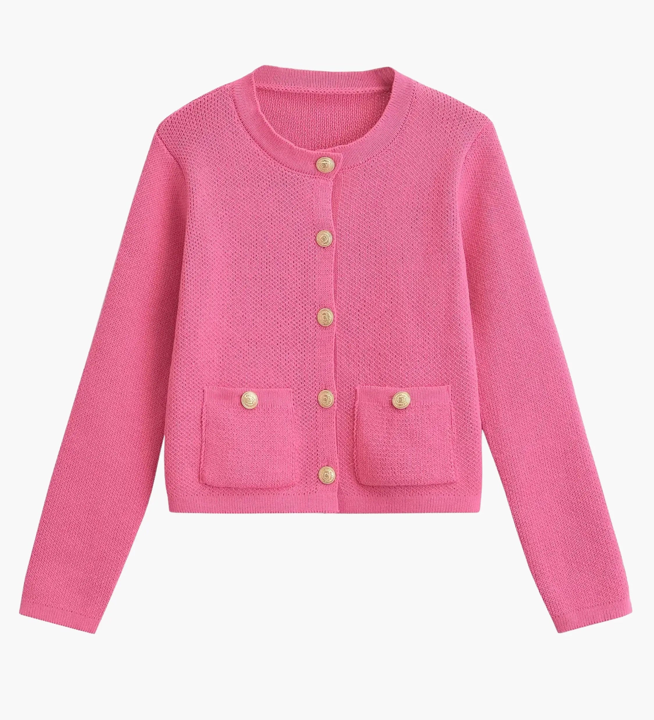 Pia | Klassische Strickjacke mit Taschen-Details