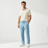 Herren Freizeithose mit Kordelzug und Geradem Bein
