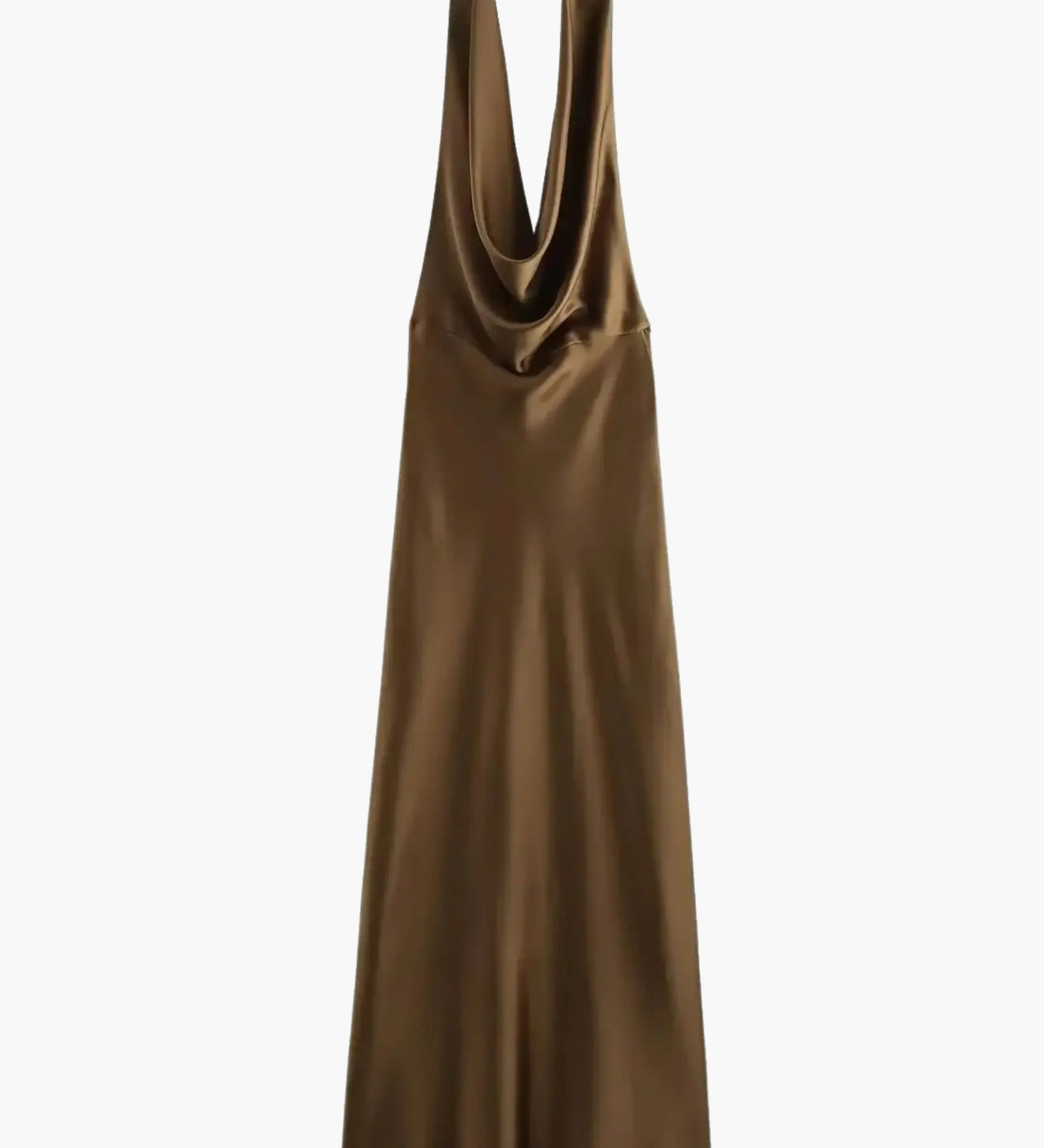 Sophia | Satin-Maxikleid mit Wasserfallkragen