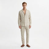 Herren Langarmhemd und Hose Set mit Reverskragen