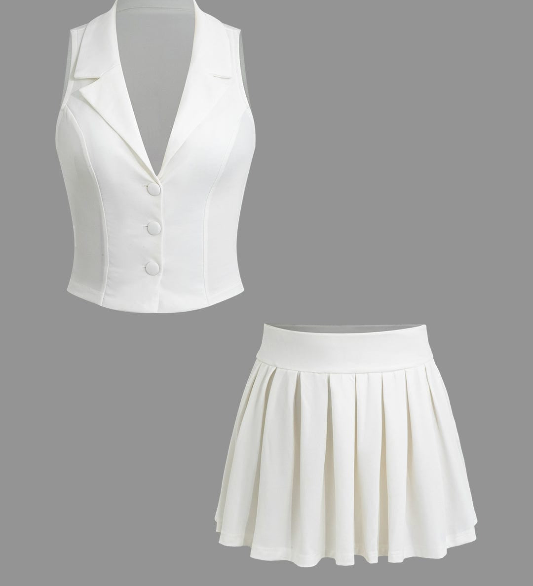 Zoey | Elegantes Zweiteiler-Set mit Weste & Faltenrock