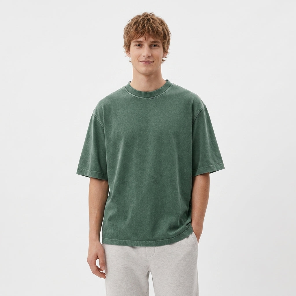Herren Rundhals T-Shirt aus Strickstoff