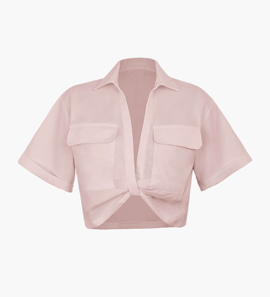 Janice | Stylisches Kurzarm Crop Shirt mit kragen