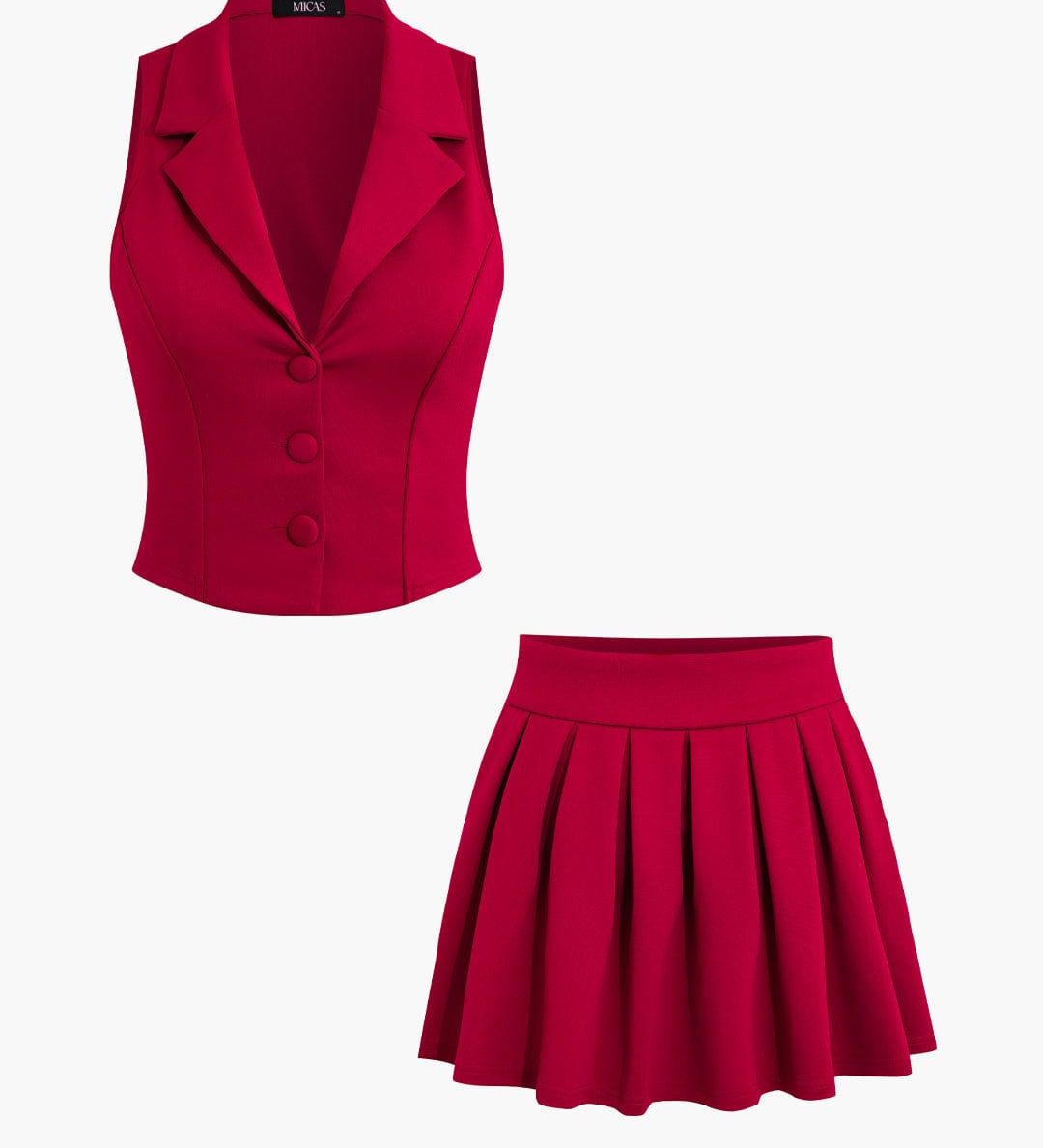 Zoey | Elegantes Zweiteiler-Set mit Weste & Faltenrock