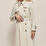 Christa | Stylischer langer Mantel mit Reverskragen für Frauen