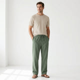 Herren Freizeithose mit Kordelzug und Geradem Bein