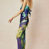 Rosina | Zweiteiliges Set mit abstraktem Print & Bandeau-Top