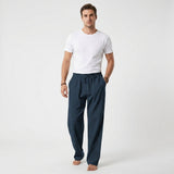 Herren Freizeithose mit Kordelzug und Geradem Bein