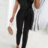 Charlotte | Eleganter Jumpsuit mit Glitzer und einer Schulter