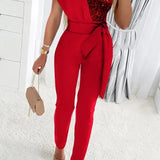 Charlotte | Eleganter Jumpsuit mit Glitzer und einer Schulter
