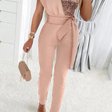 Charlotte | Eleganter Jumpsuit mit Glitzer und einer Schulter