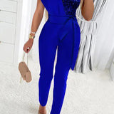 Charlotte | Eleganter Jumpsuit mit Glitzer und einer Schulter